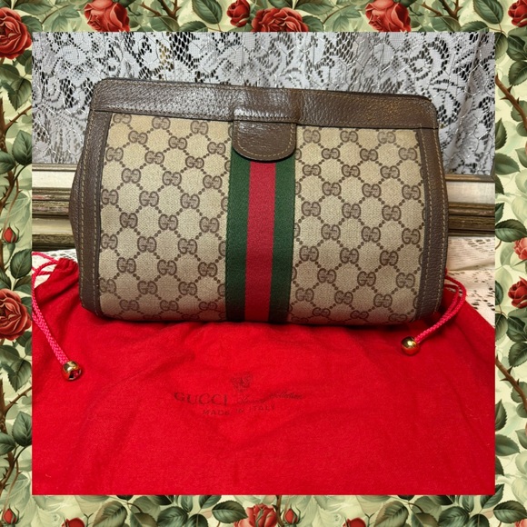 Gucci Vintage Sherry Line Large Cosmetic Clutch